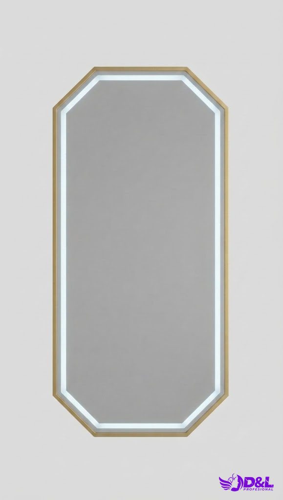 Espejo de Piso Octagonal con Luz LED 170x70cm