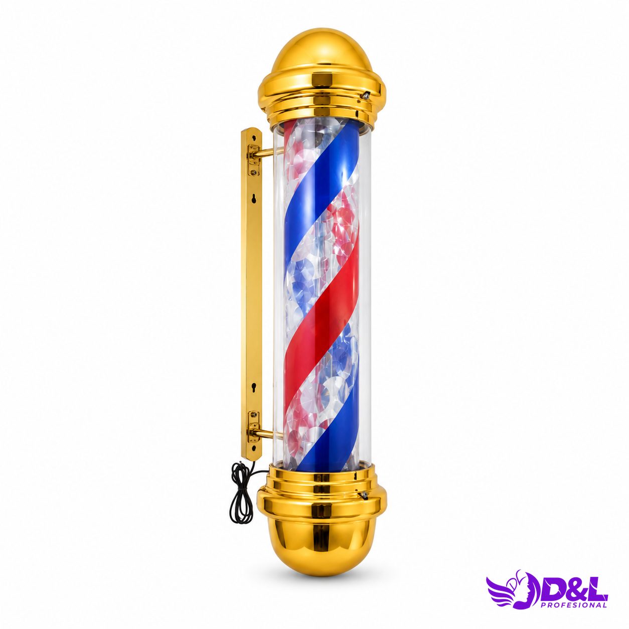 Lámpara Pole 90 cm, base dorado, clásico brillante delgado, sin bola