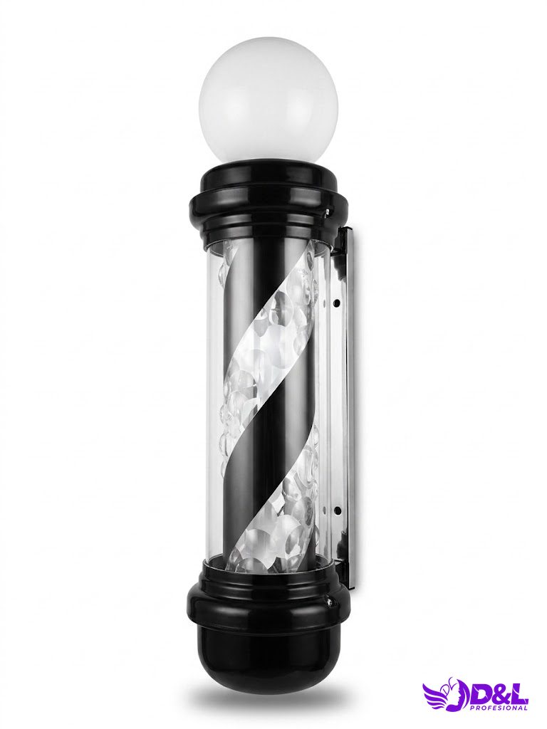 Lámpara Pole 90 cm, base negro, clásico brillante, con bola