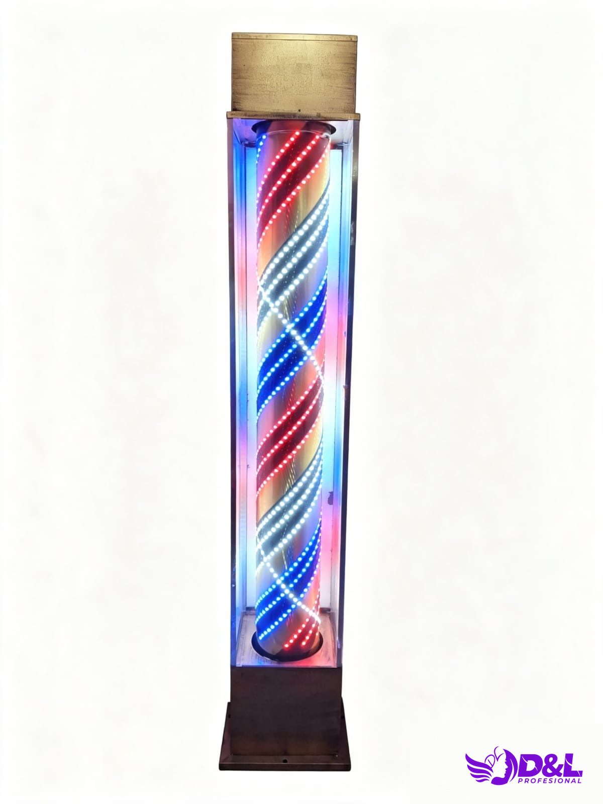 Lámpara Pole 1.80 m, base dorado, led dorado y negro