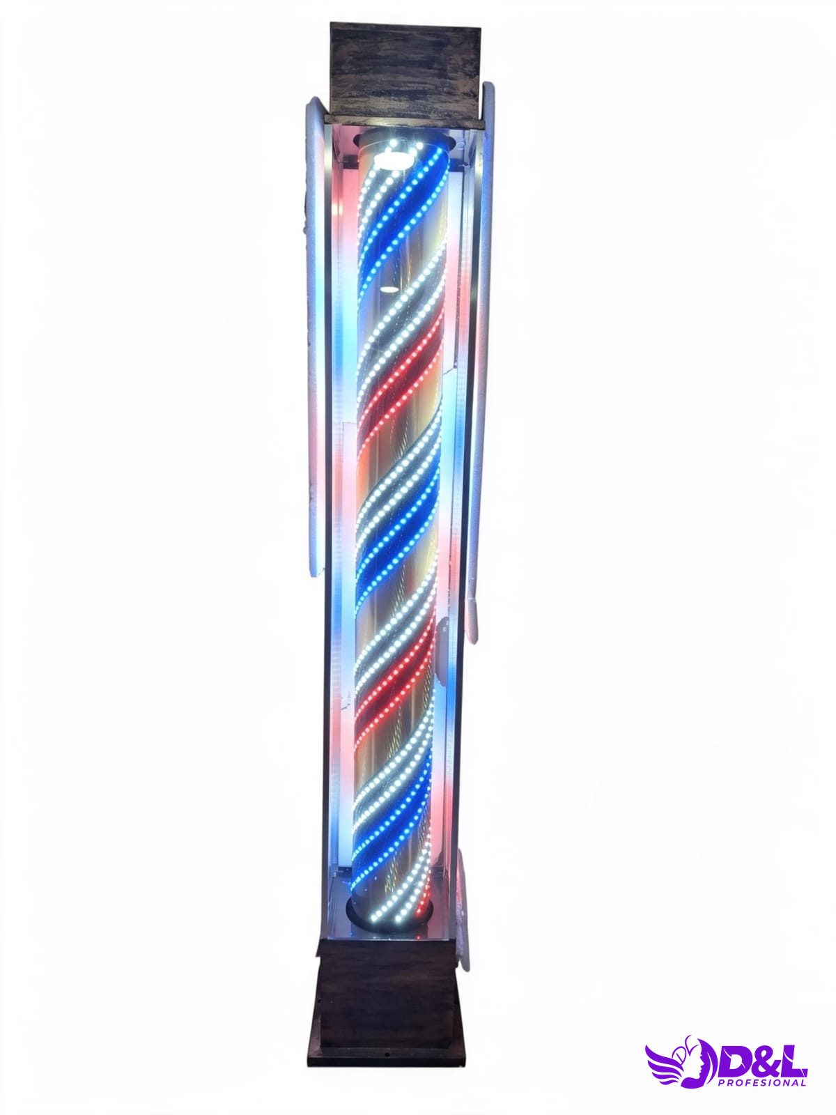 Lámpara Pole 2.00 m, base dorado, led dorado y negro