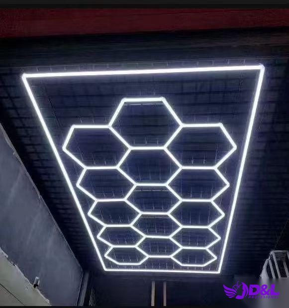 Lámpara de Techo Hexagonal 14 Paneles Tipo Panal 4