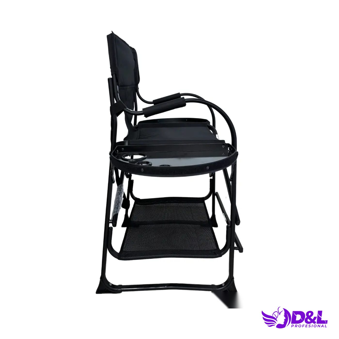 Silla de Maquillaje Portátil con Bandejas Laterales 2