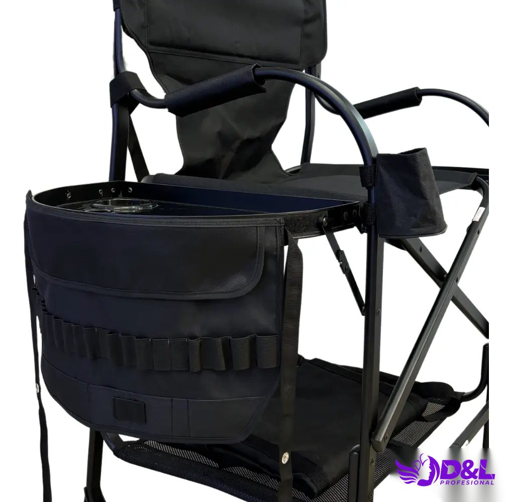 Silla de Maquillaje Portátil con Bandejas Laterales 3