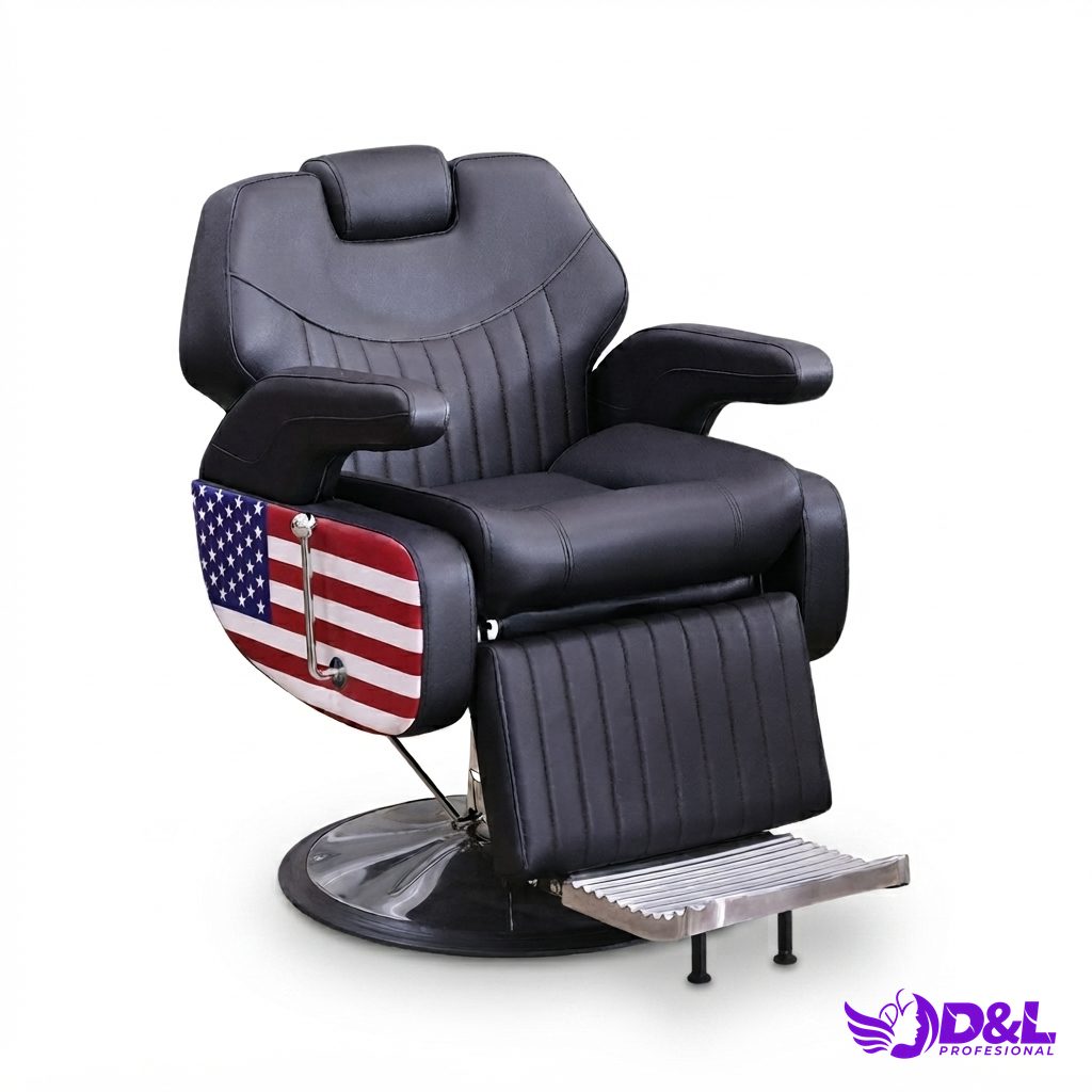 Sillón de Barbería con Panel Bandera Americana