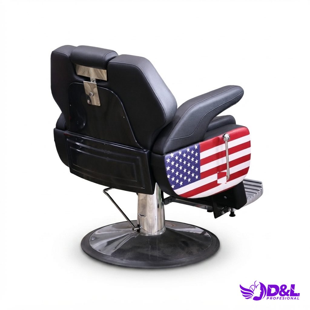 Sillón de Barbería con Panel Bandera Americana 2