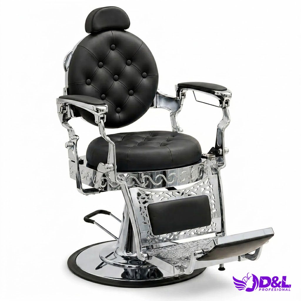 Sillón de Barbería Faraón Plateado
