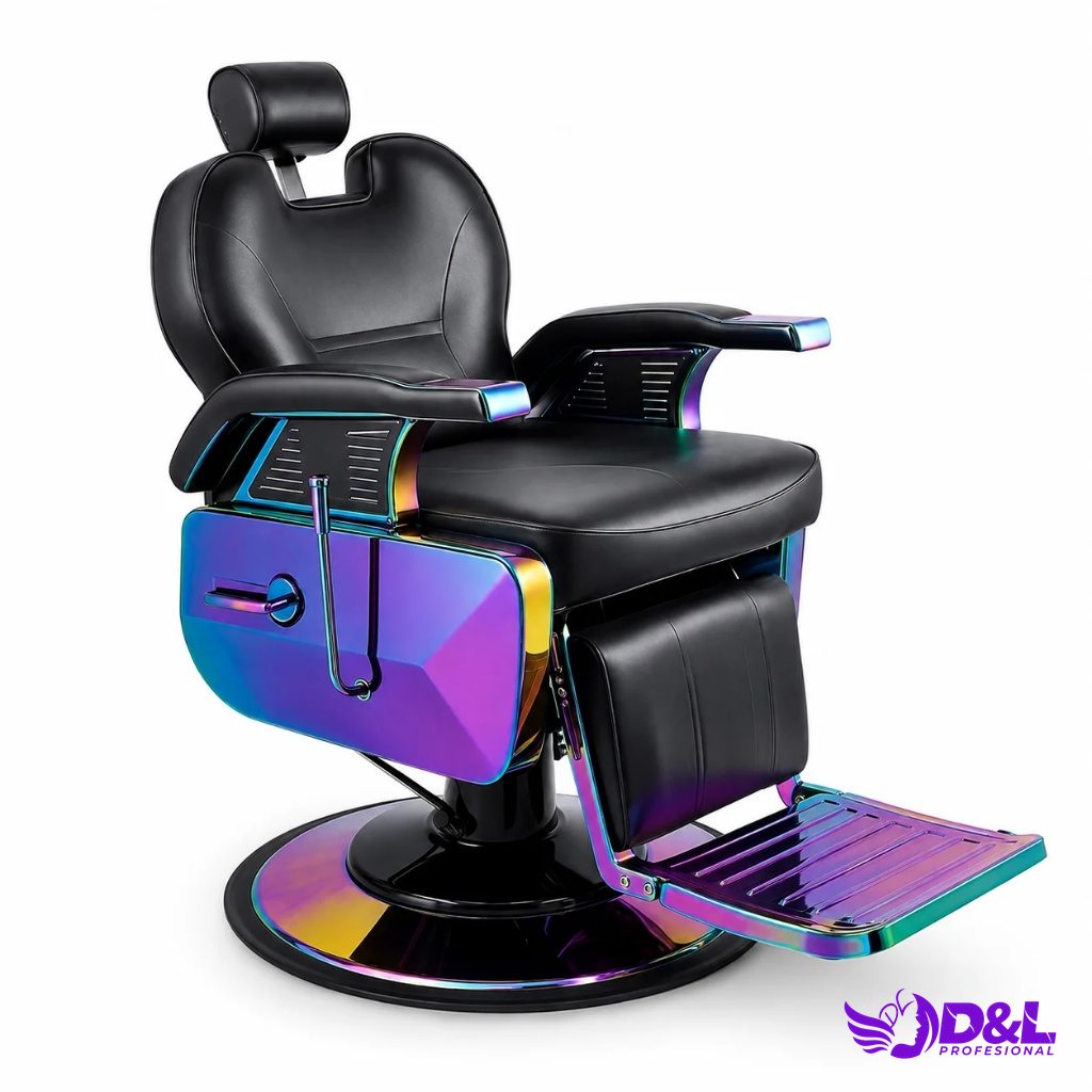 Sillón de Barbería Moderno Tornasol Holográfico