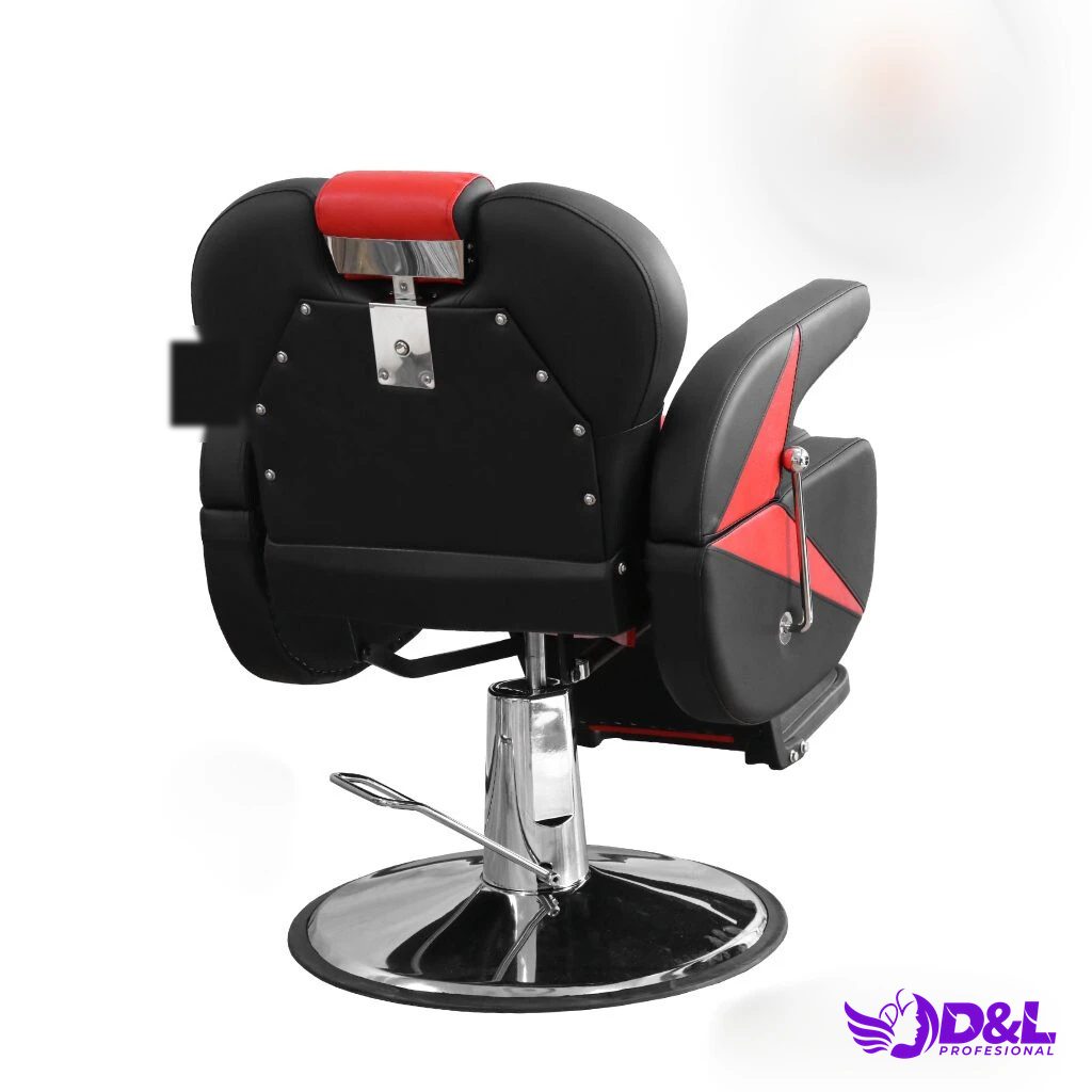 Sillón de Barbería Negro y Rojo