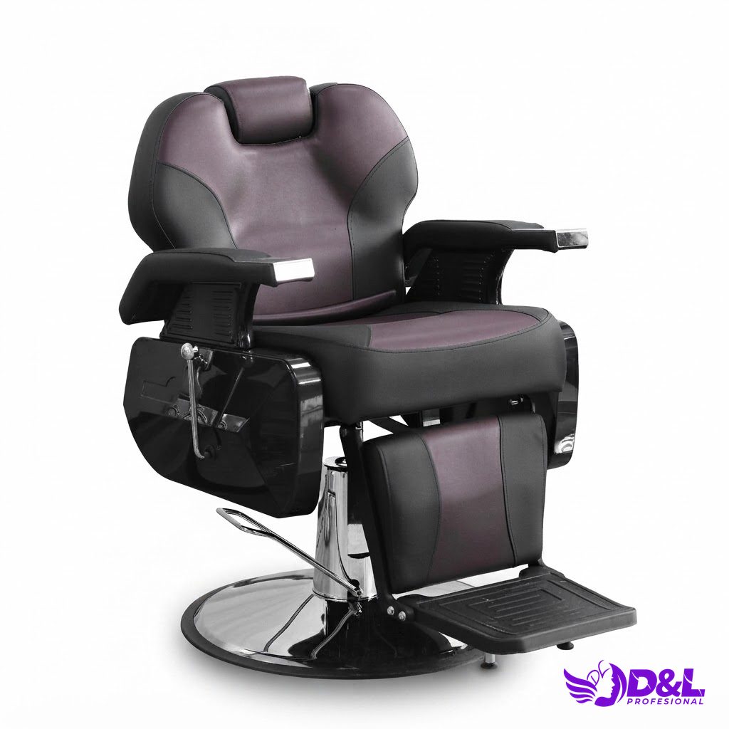 Sillón de Barbería Negro y Vino