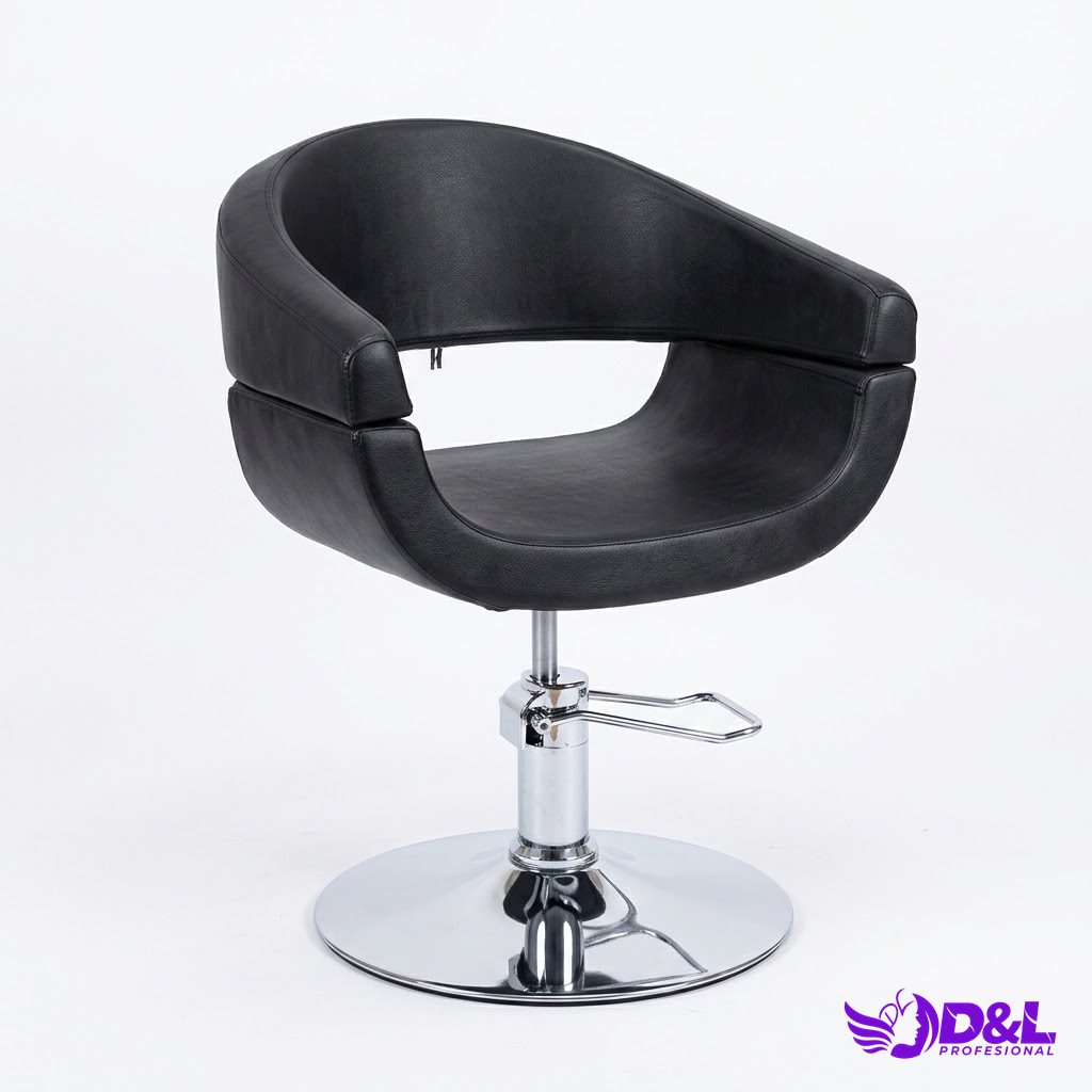 Sillón de Peluquería Giratorio Negro Contemporáneo 2